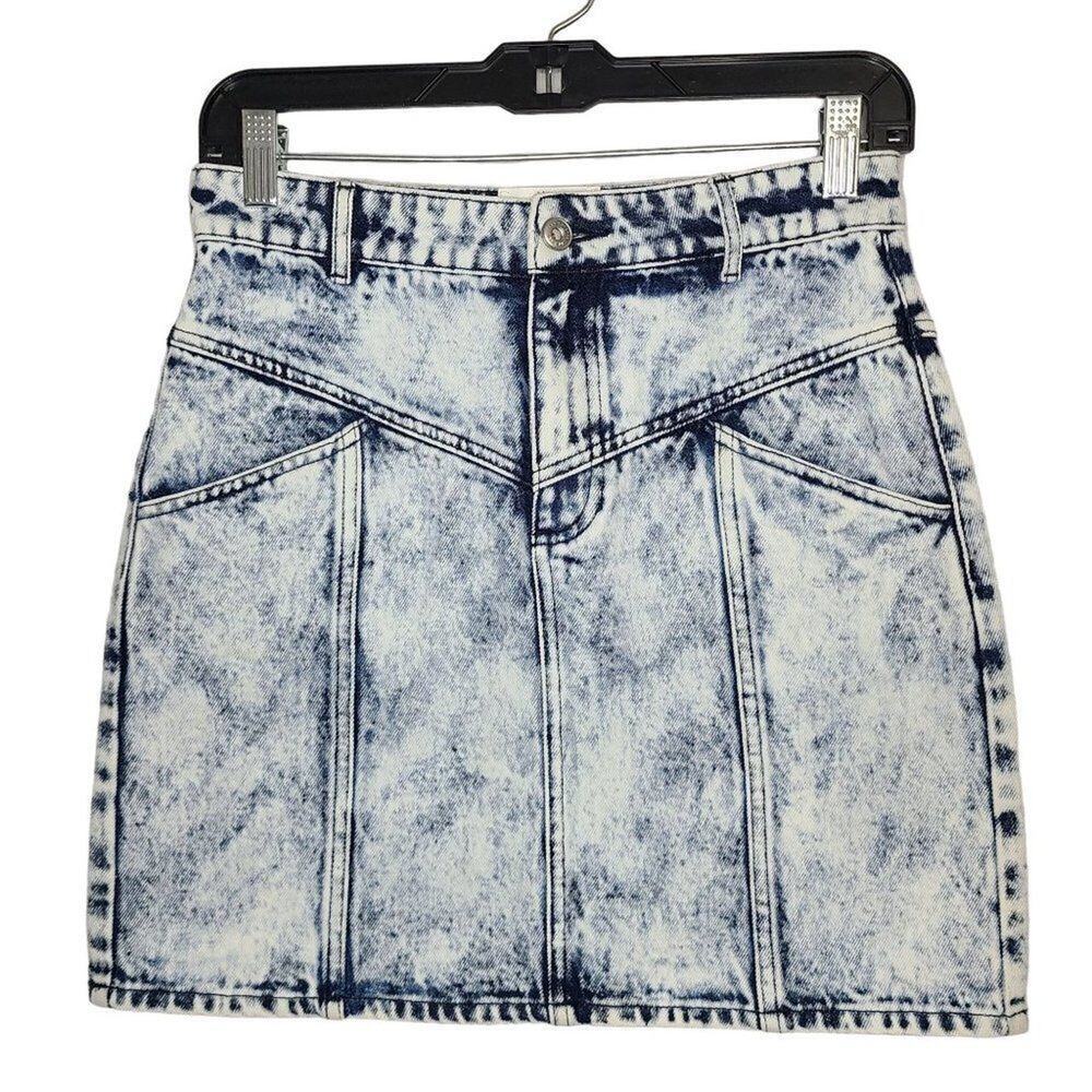 Les Coyotes De Paris Girls Bottoms, "Tanja" 90s Acid Wash Mini Jean Skirt, Sz 18